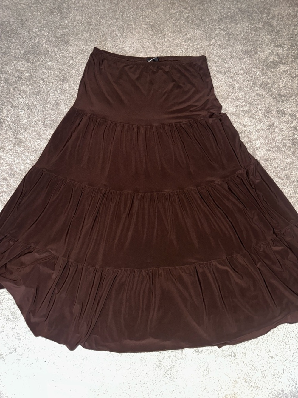 jason maxwell Brown Tiered Maxi Skirt